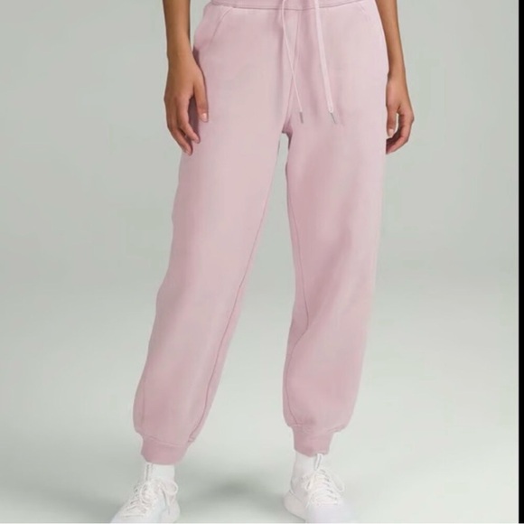 lululemon athletica Pants - Lululemon Pink Peony Scuba High-Rise Jogger Light Cotton Size 14